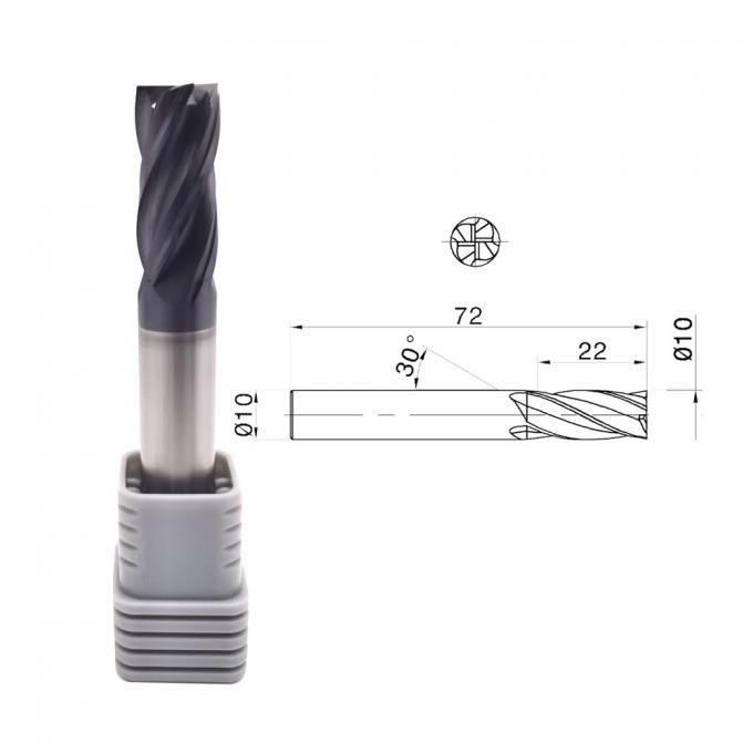 65HRC 4 tuyaute le carbure cimenté Endmill de 30 hélices pour durcit l'acier