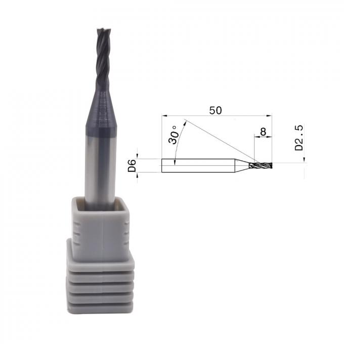 Carbure cimenté Endmill de la cannelure 65HRC 4 pour l'alliage titanique